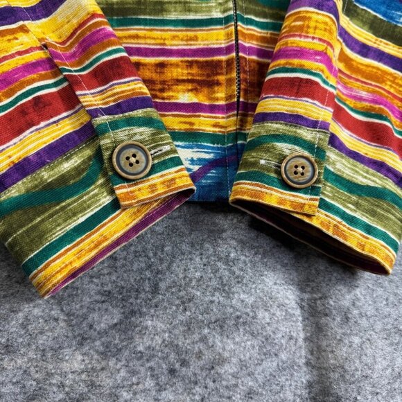 Coldwater Creek Rainbow Striped Zipper Cowgirl Cotton Western Jacket Small - Picture 7 of 16
